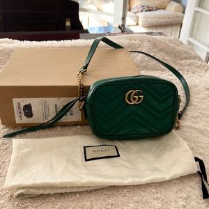 Gucci GG Marmont matelasse mini bag Emerald